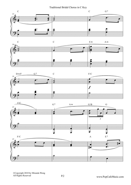 Bridal Chorus ( Contemporary Edition ) in C Key image number null