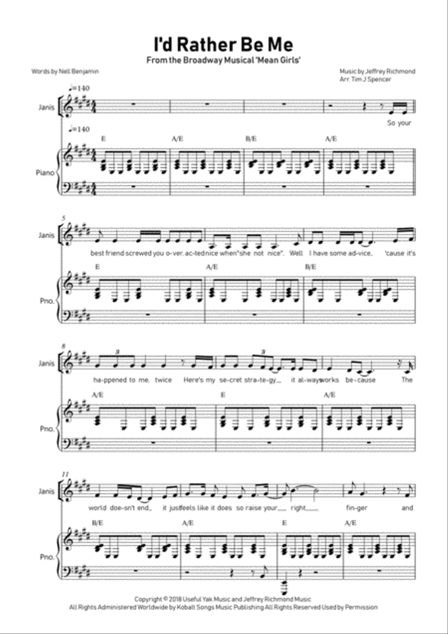 I'd Rather Be Me Piano, Vocal, Guitar scores gallery preview page 2