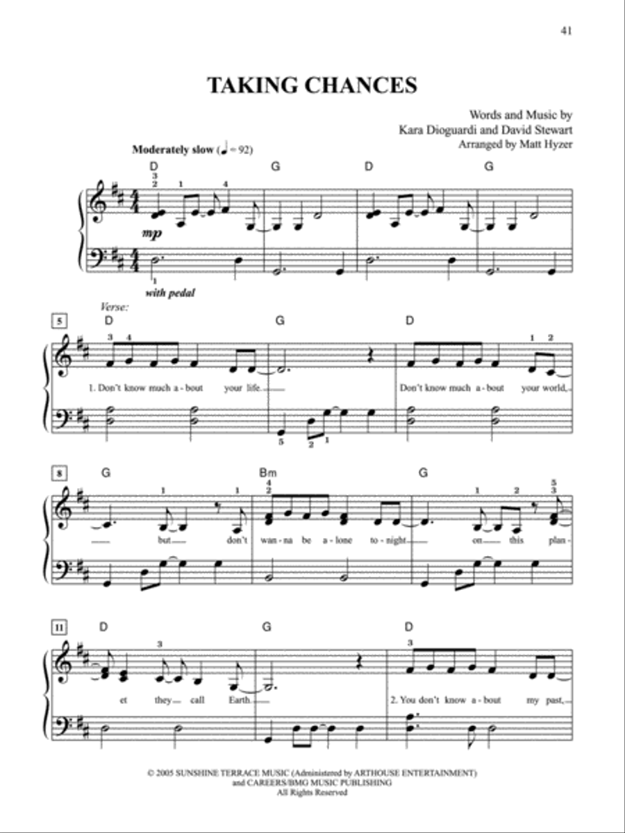 Celine Dion -- Taking Chances (Selections) Easy Piano scores gallery preview page 5