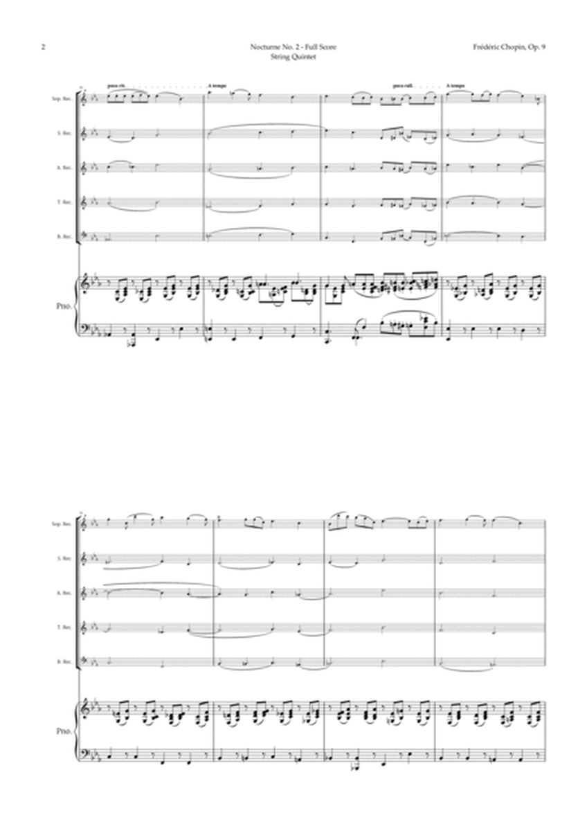 Nocturne by Chopin for Recorder Quintet and Piano image number null