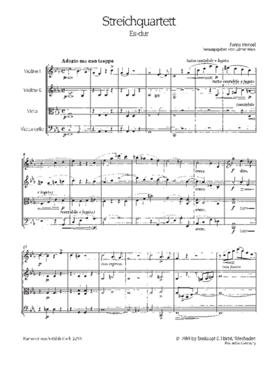 String Quartet in E flat major