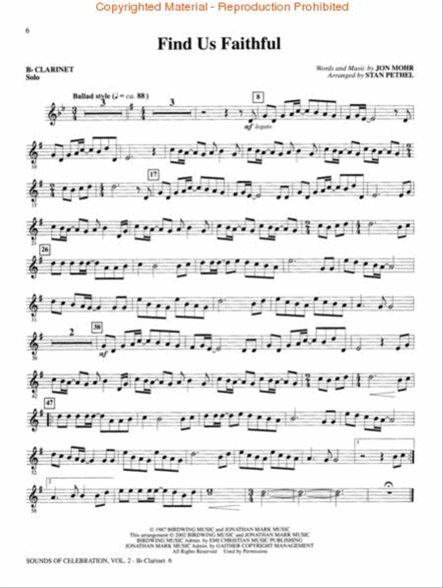 Sounds of Celebration (Volume Two) - Bb Clarinet B-Flat Clarinet scores gallery preview page 3