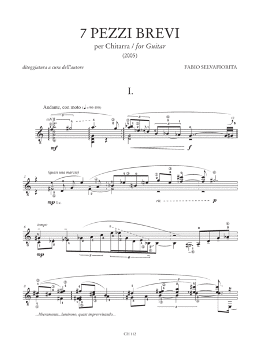 7 Pezzi Brevi for Guitar (2005) Acoustic Guitar scores gallery preview page 2