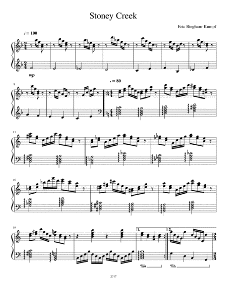 Stoney Creek Piano Solo scores gallery preview page 1