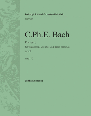 Violoncello Concerto in A minor Wq 170