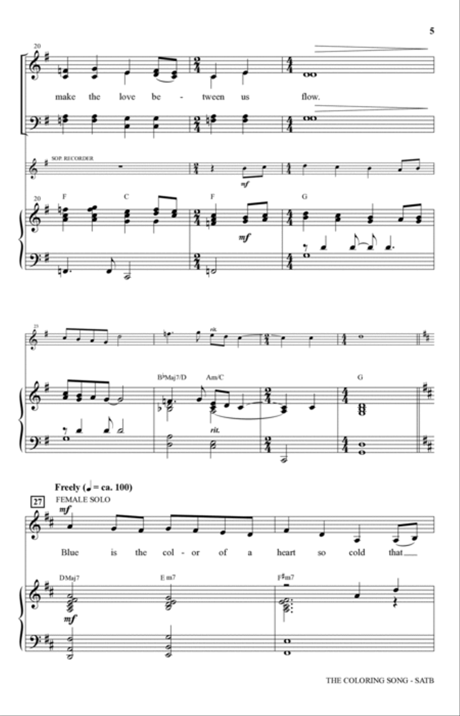 The Coloring Song 4-Part scores gallery preview page 3