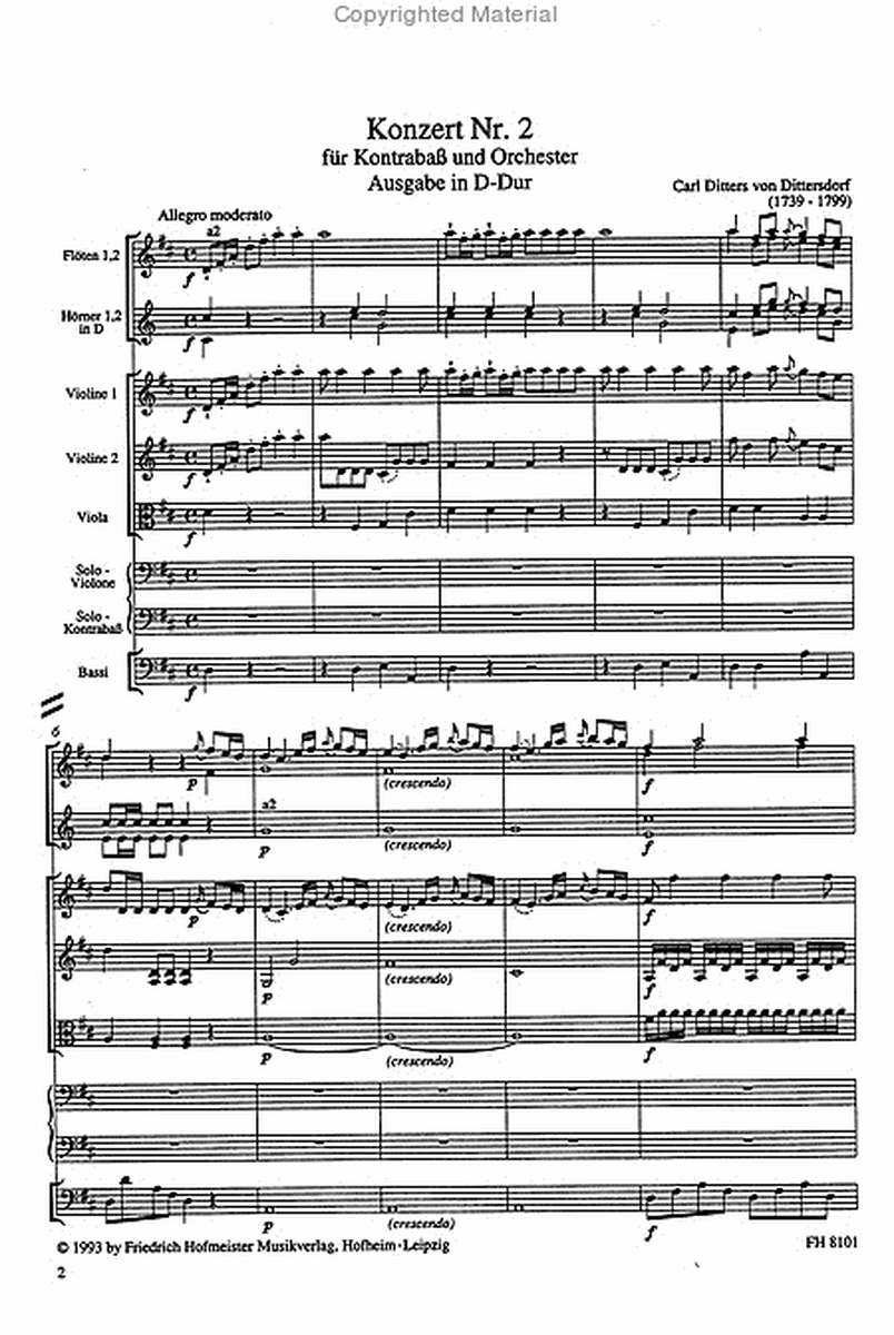 2. Konzert fur Kontrabass und Orchester / Partitur