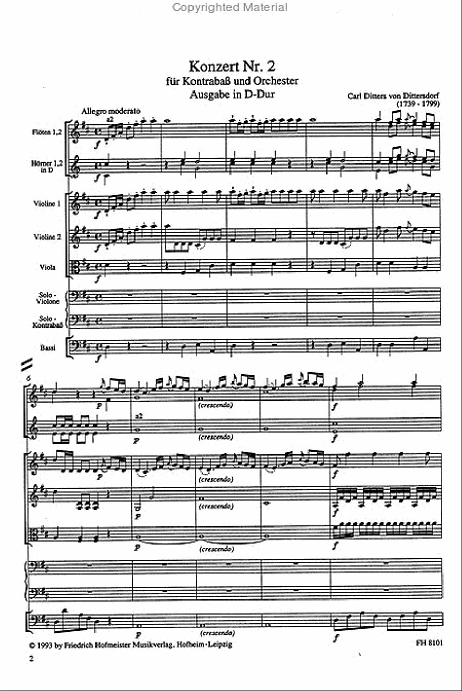 2. Konzert für Kontrabass und Orchester / Partitur Orchestra scores gallery preview page 2