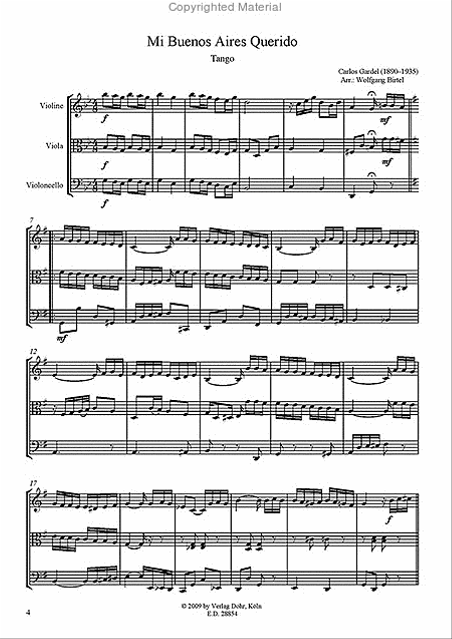 Mi Buenos Aires querido -Tango- (für Streichtrio) String Trio scores gallery preview page 2