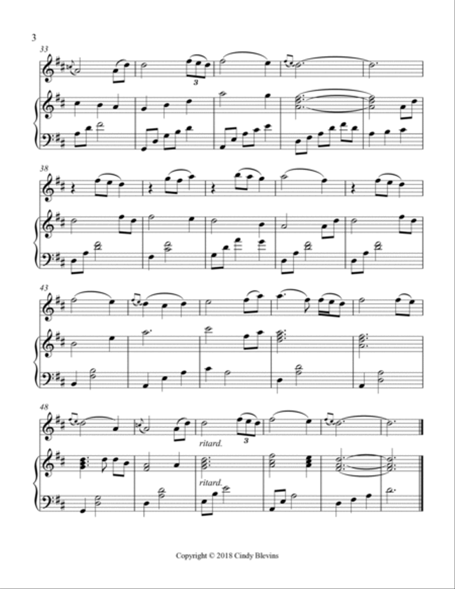 Amazing Grace, for Piano and Native American Flute Flute scores gallery preview page 4