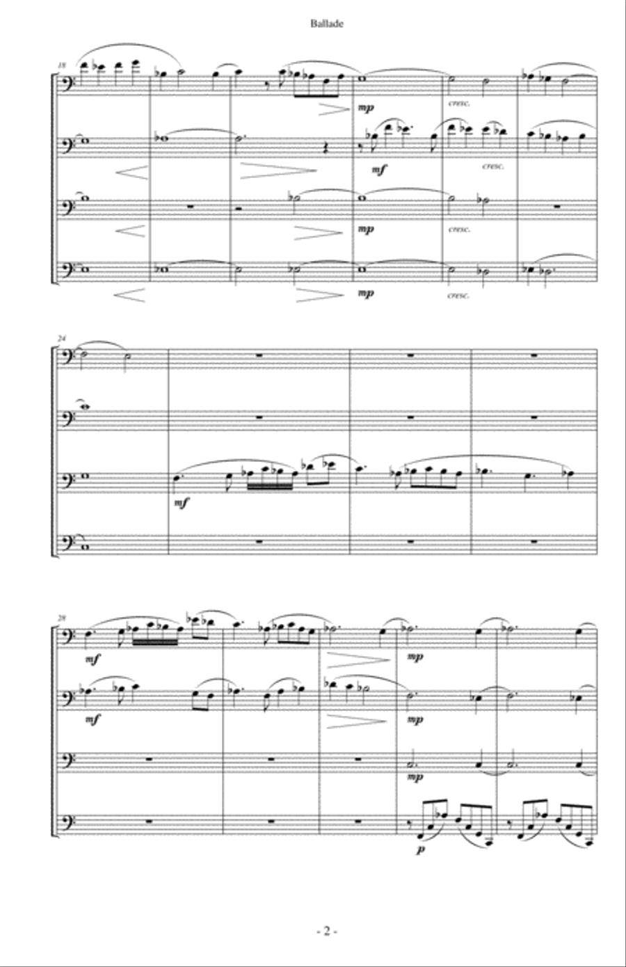 Ballade Trombone Quartet scores gallery preview page 2