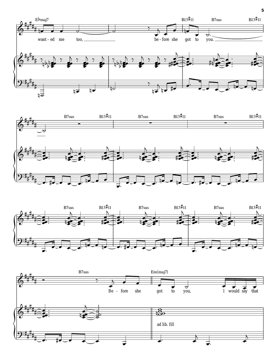 She Got To You Piano, Vocal scores gallery preview page 5