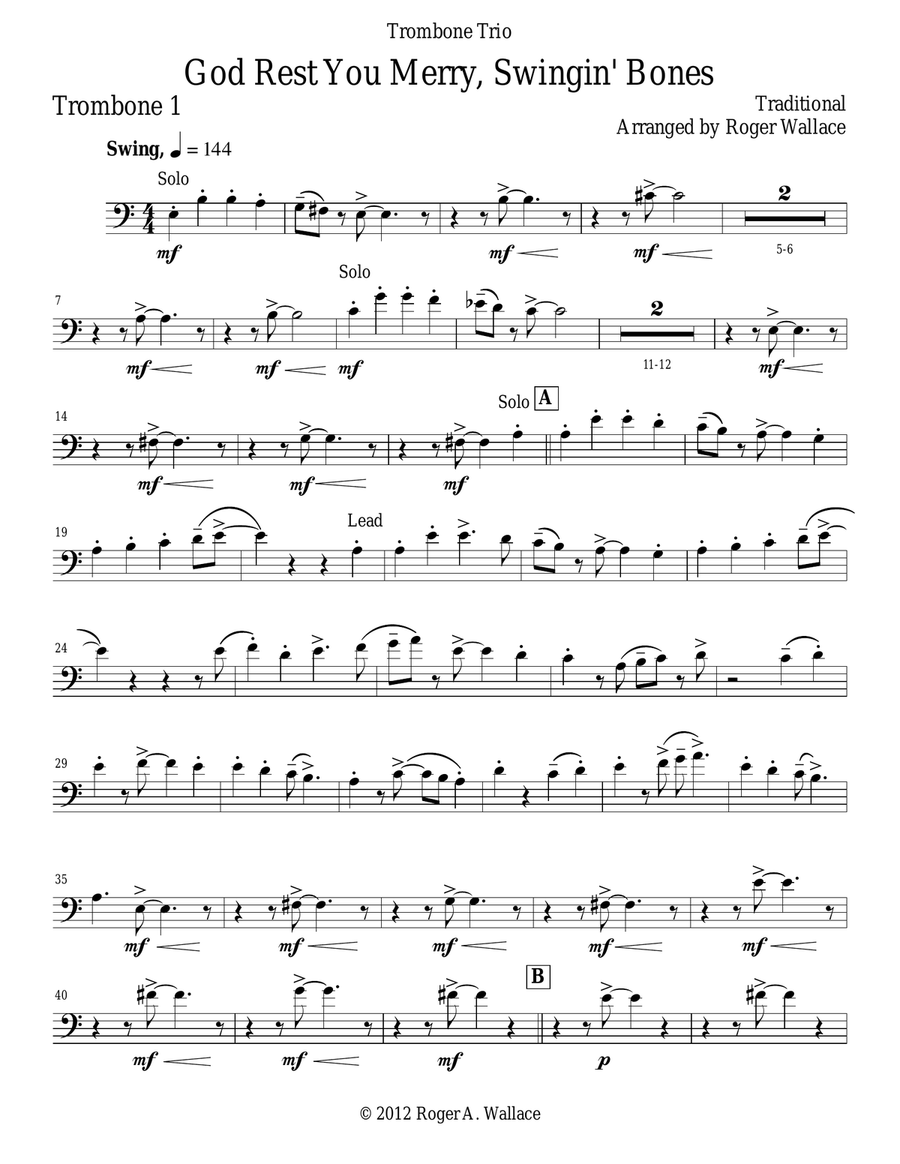Gentlemen (Trombone Trio), God Rest You Merry Trombone Trio scores gallery preview page 6