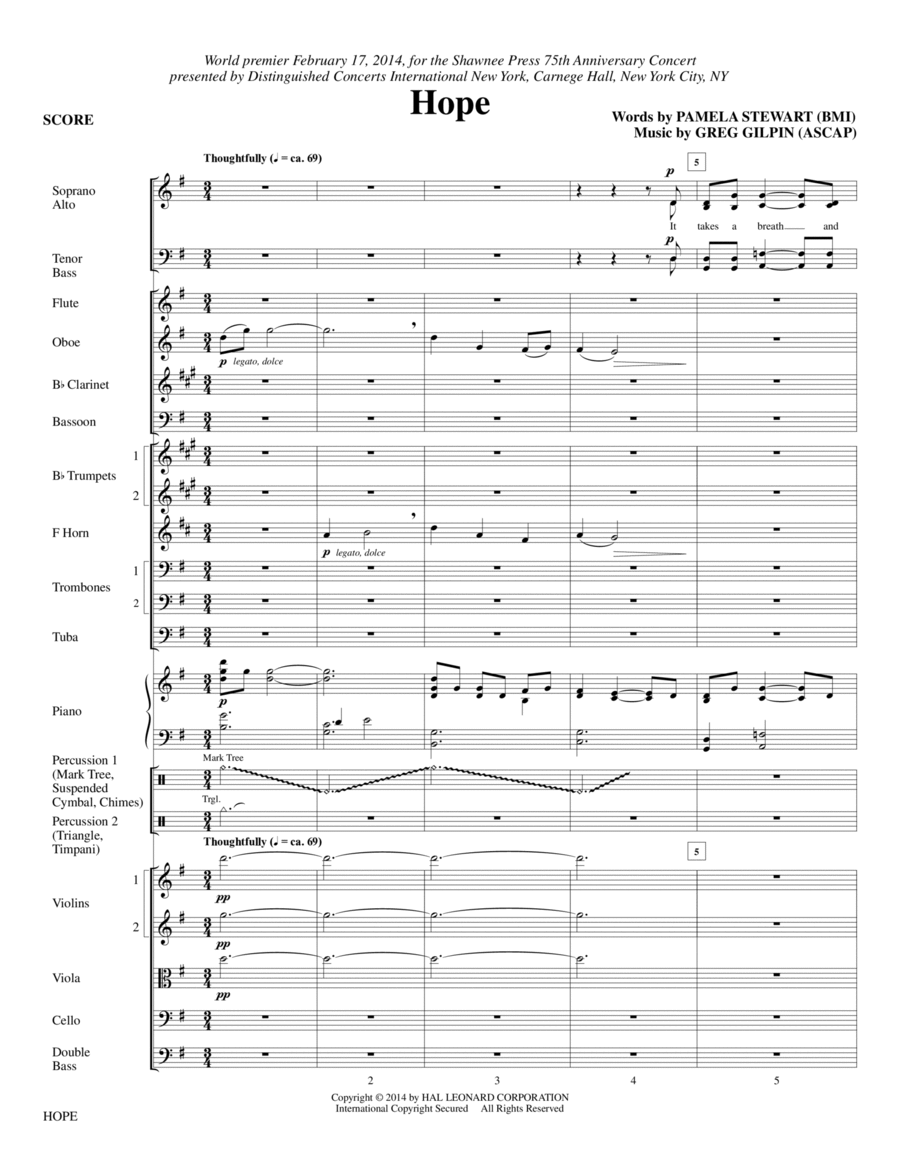 Hope - Full Score Hope - Full Score Choir scores gallery preview page 1