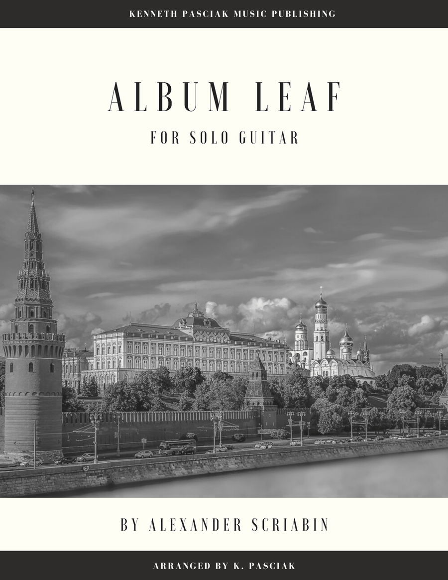Album Leaf by Scriabin (for Solo Guitar) Classical Guitar scores gallery preview page 1