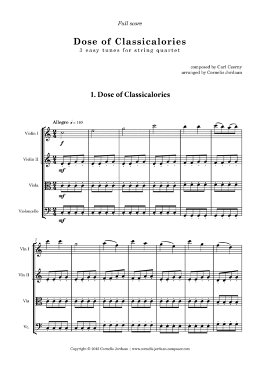 Dose of Classicalories, 3 easy pieces for string quartet String Quartet scores gallery preview page 2
