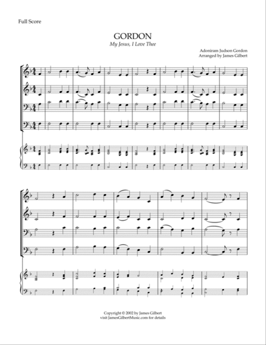 GORDON (My Jesus, I Love Thee) Small Ensemble scores gallery preview page 2