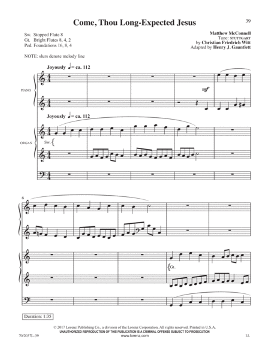 The Snow Lay on the Ground Organ scores gallery preview page 8