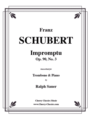 Book cover for Impromptu, Opus 90, No. 3 for Trombone & Piano