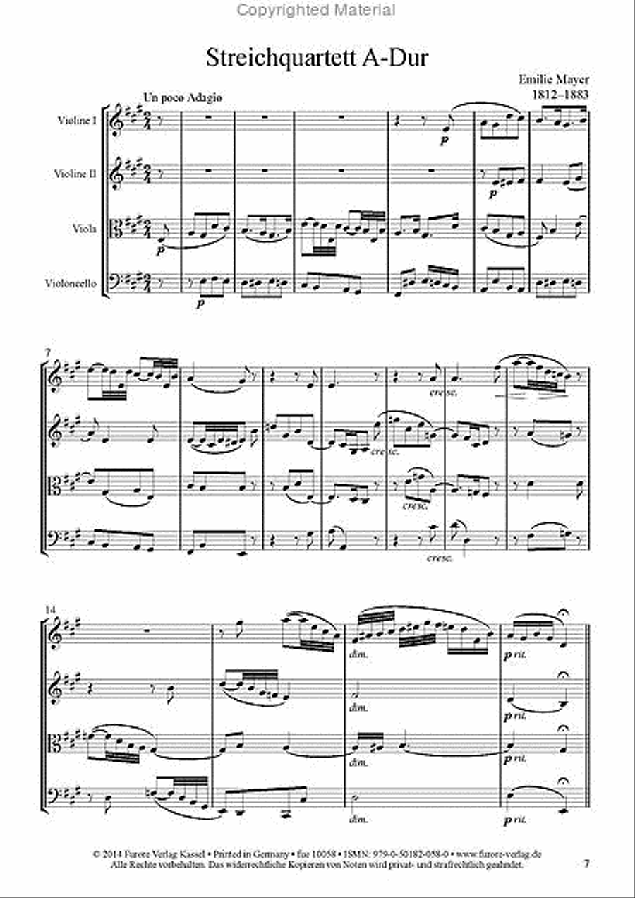 Streichquartett A-Dur Streichquartett A-Dur String Quartet scores gallery preview page 2