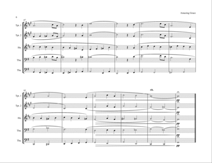 Amazing Grace Brass Ensemble scores gallery preview page 6
