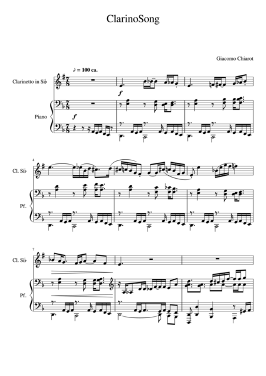 ClarinoSong Woodwind Duet scores gallery preview page 1
