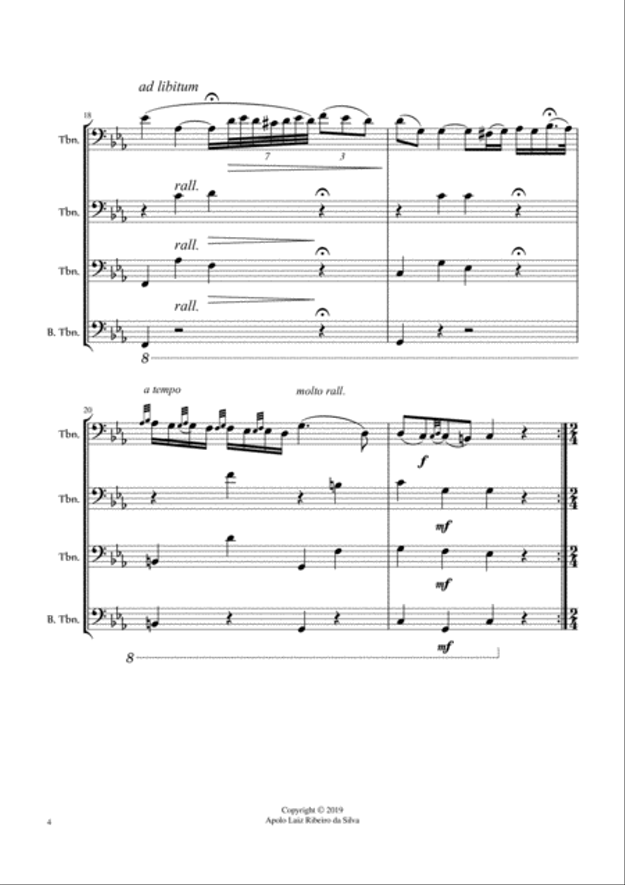 Czardas (for Trombone Quartet, * in C minor) Trombone Quartet scores gallery preview page 5