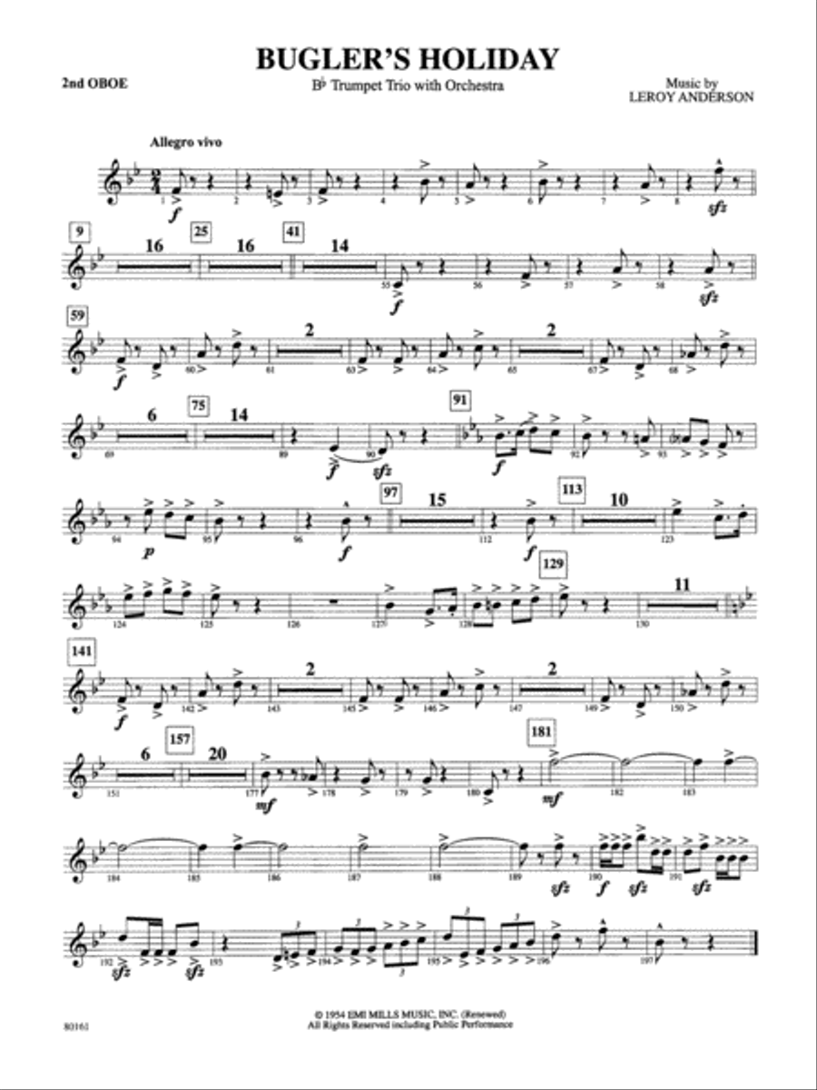 Bugler's Holiday: 2nd Oboe Full Orchestra scores gallery preview page 1