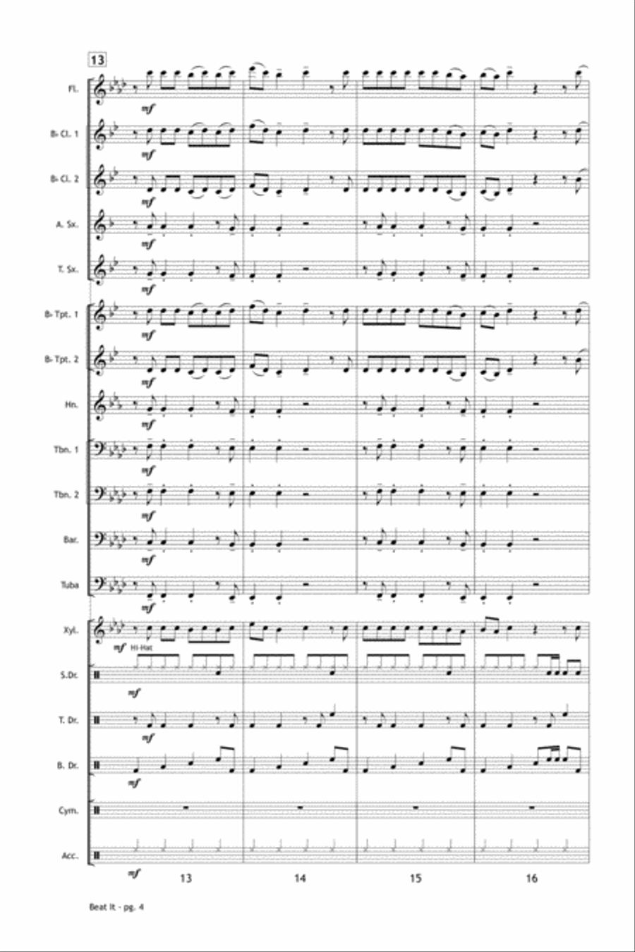 Beat It Marching Band scores gallery preview page 5