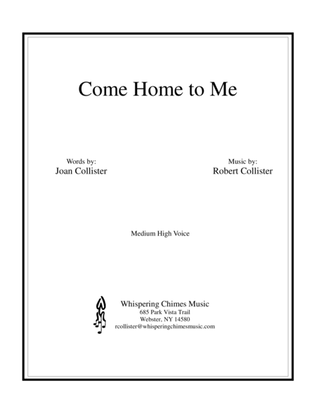 Book cover for Come Home to Me (medium high voice)