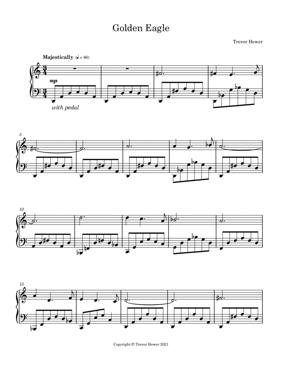 Golden Eagle Piano Solo scores gallery preview page 1