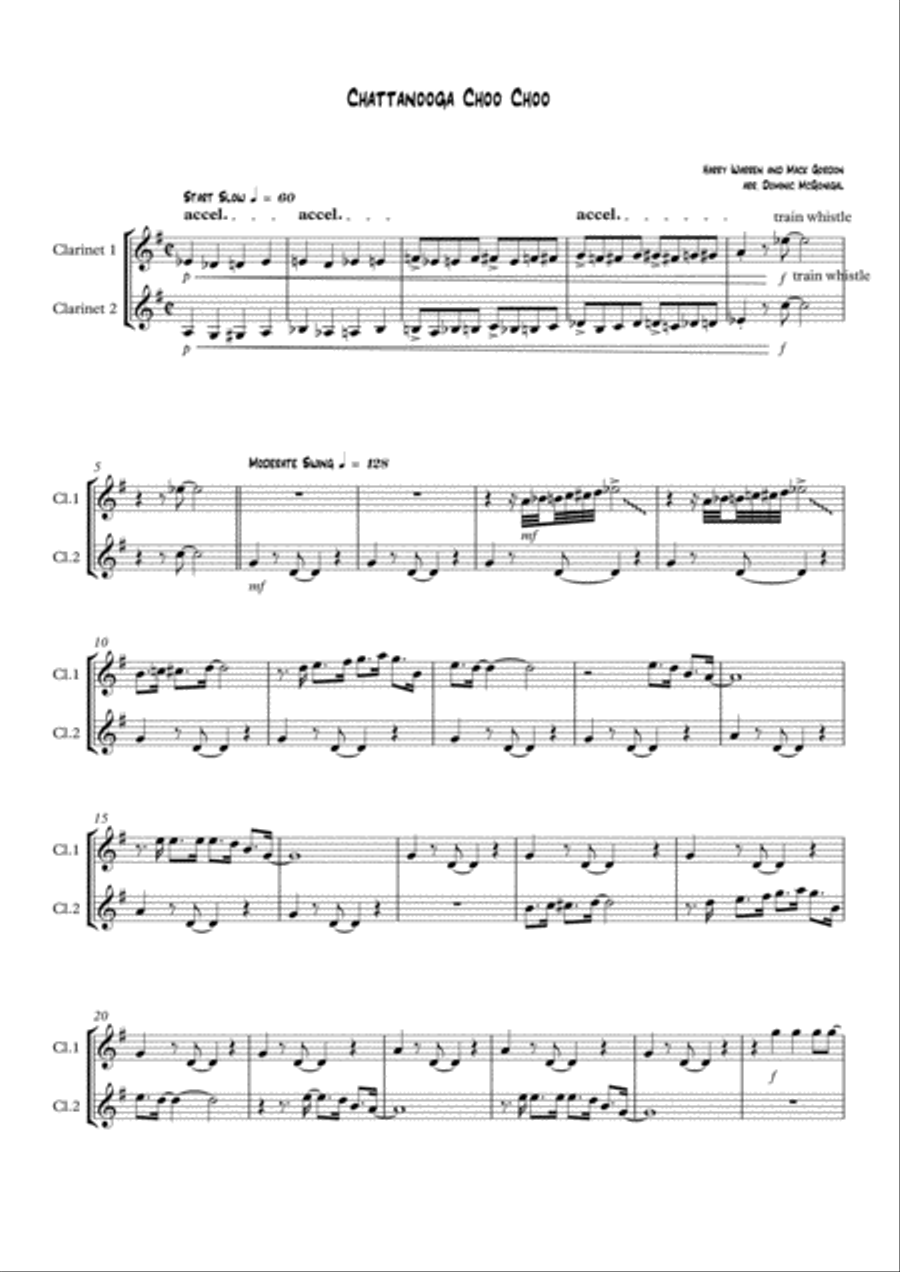 Chattanooga Choo Choo Woodwind Ensemble scores gallery preview page 2