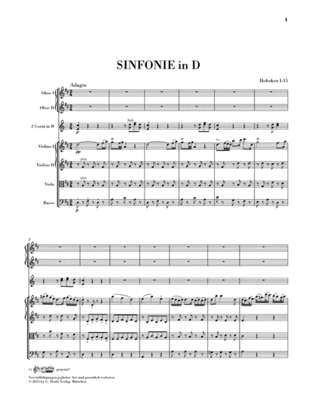 Sinfonias About 1761-1765