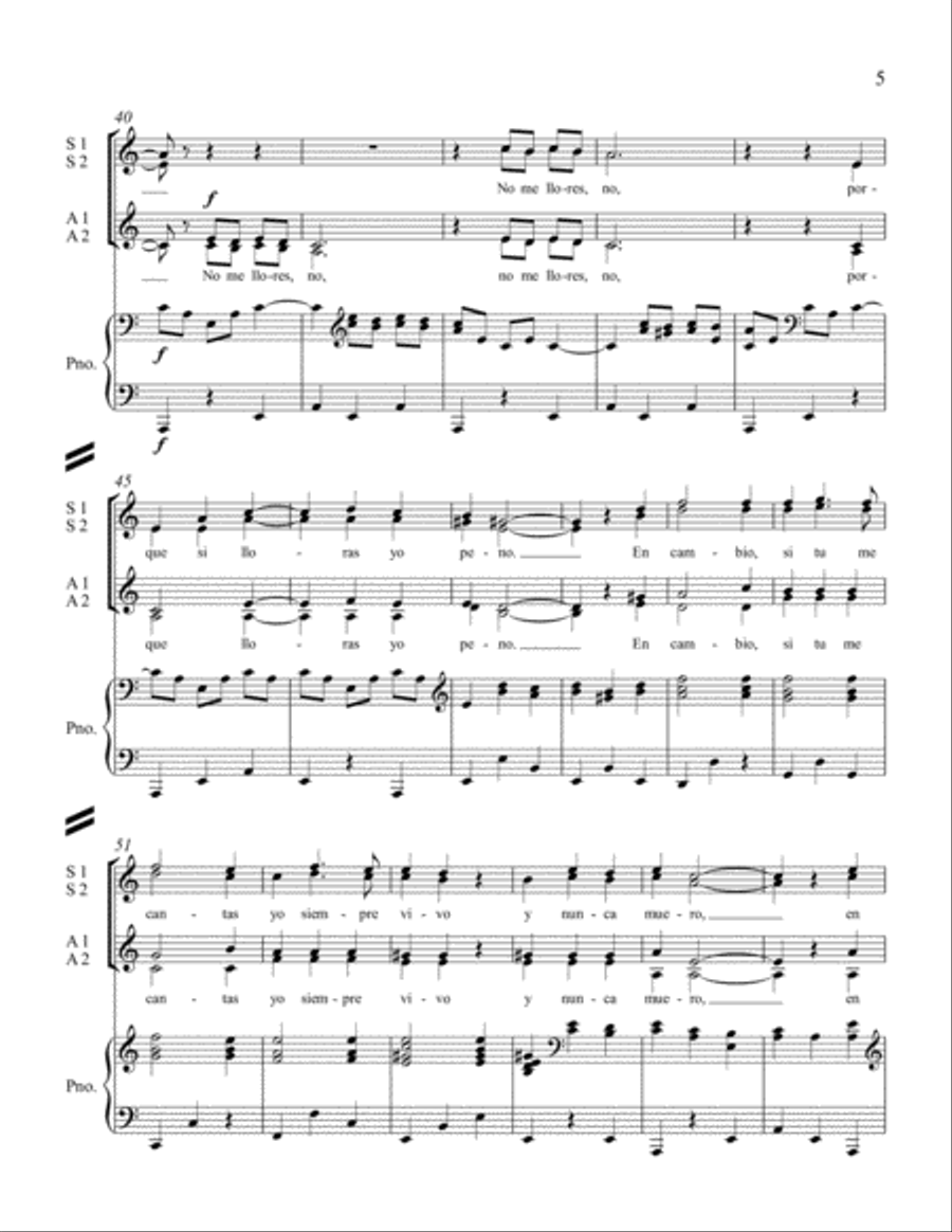 Three Mexican Folk Songs: 1. La Martiniana SSAA scores gallery preview page 5