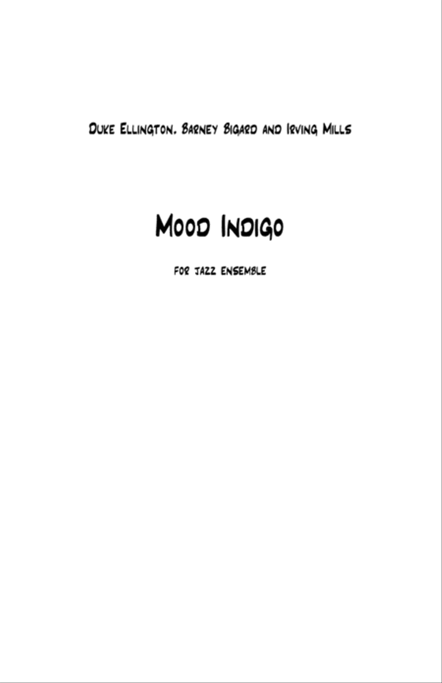 Mood Indigo Large Ensemble scores gallery preview page 1