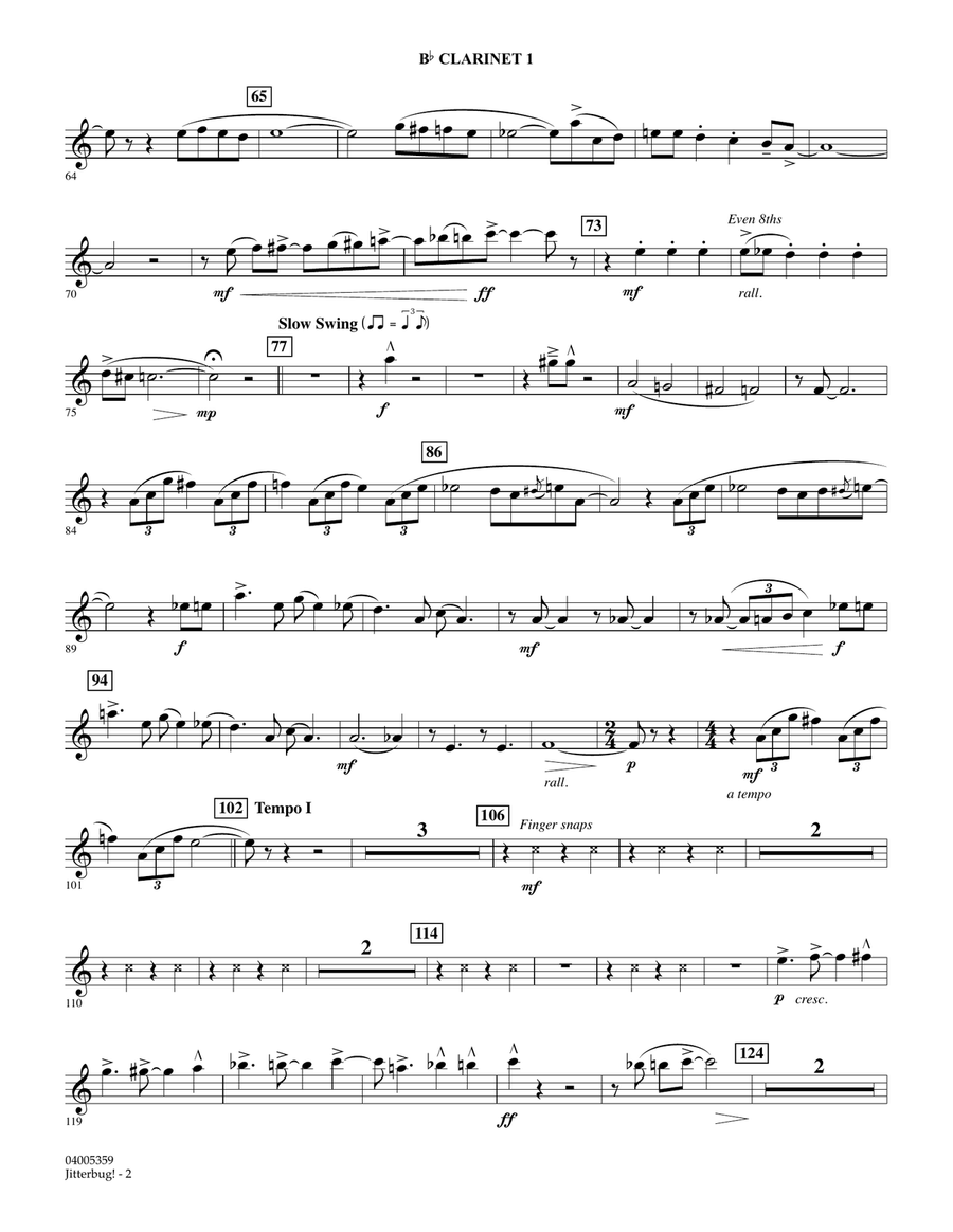 Jitterbug! - Bb Clarinet 1 Concert Band scores gallery preview page 2