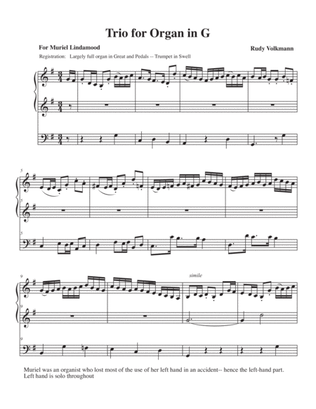 Trio in G for Organ