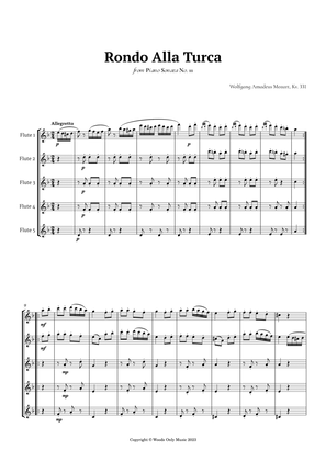Book cover for Rondo Alla Turca by Mozart for Flute Quintet