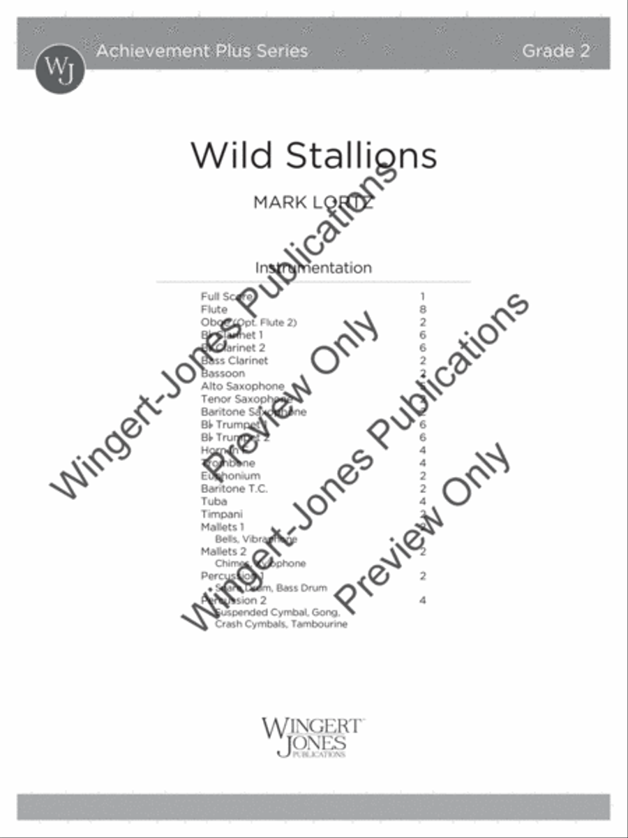 Wild Stallions (Score) Wild Stallions (Score) Concert Band scores gallery preview page 2
