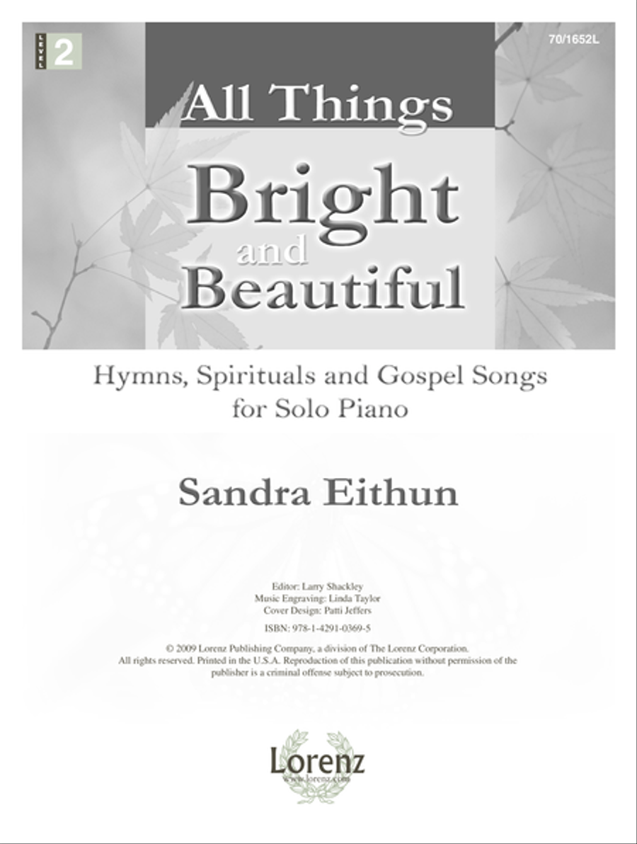 All Things Bright and Beautiful Piano Solo scores gallery preview page 1