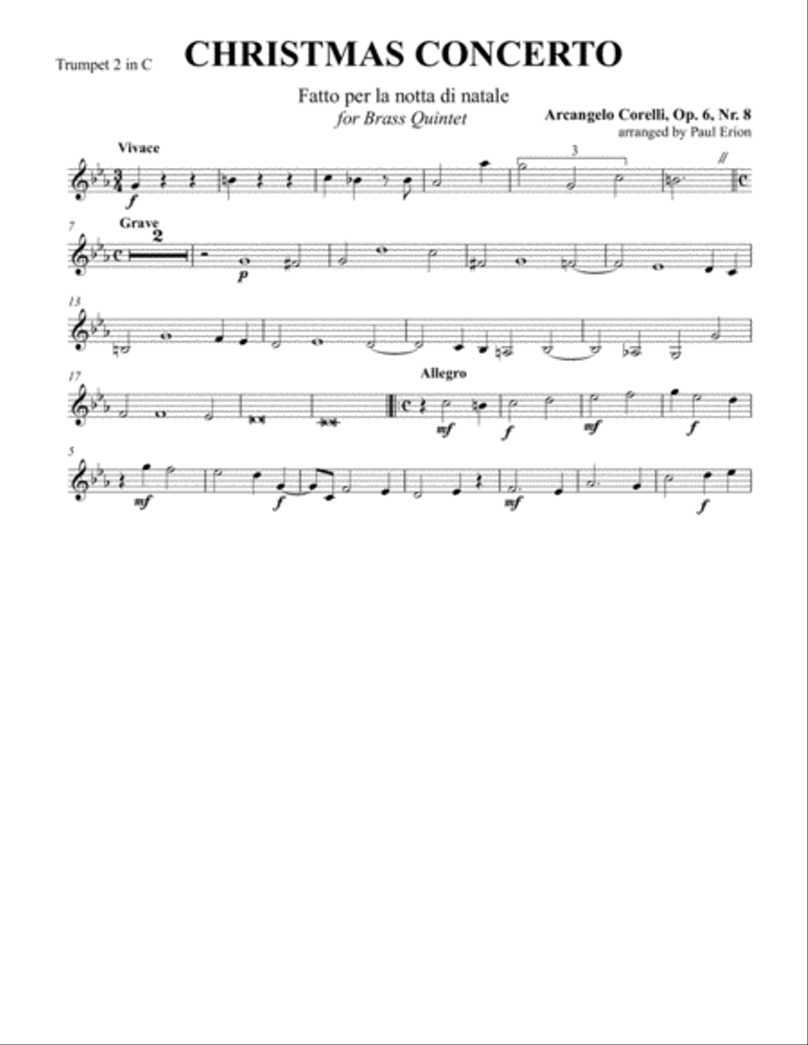Christmas Concerto Op. 6, No. 8 for Brass Quintet Brass Quintet scores gallery preview page 7