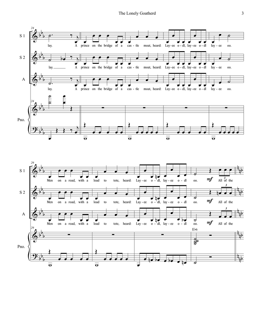 The Lonely Goatherd The Lonely Goatherd SSA scores gallery preview page 3