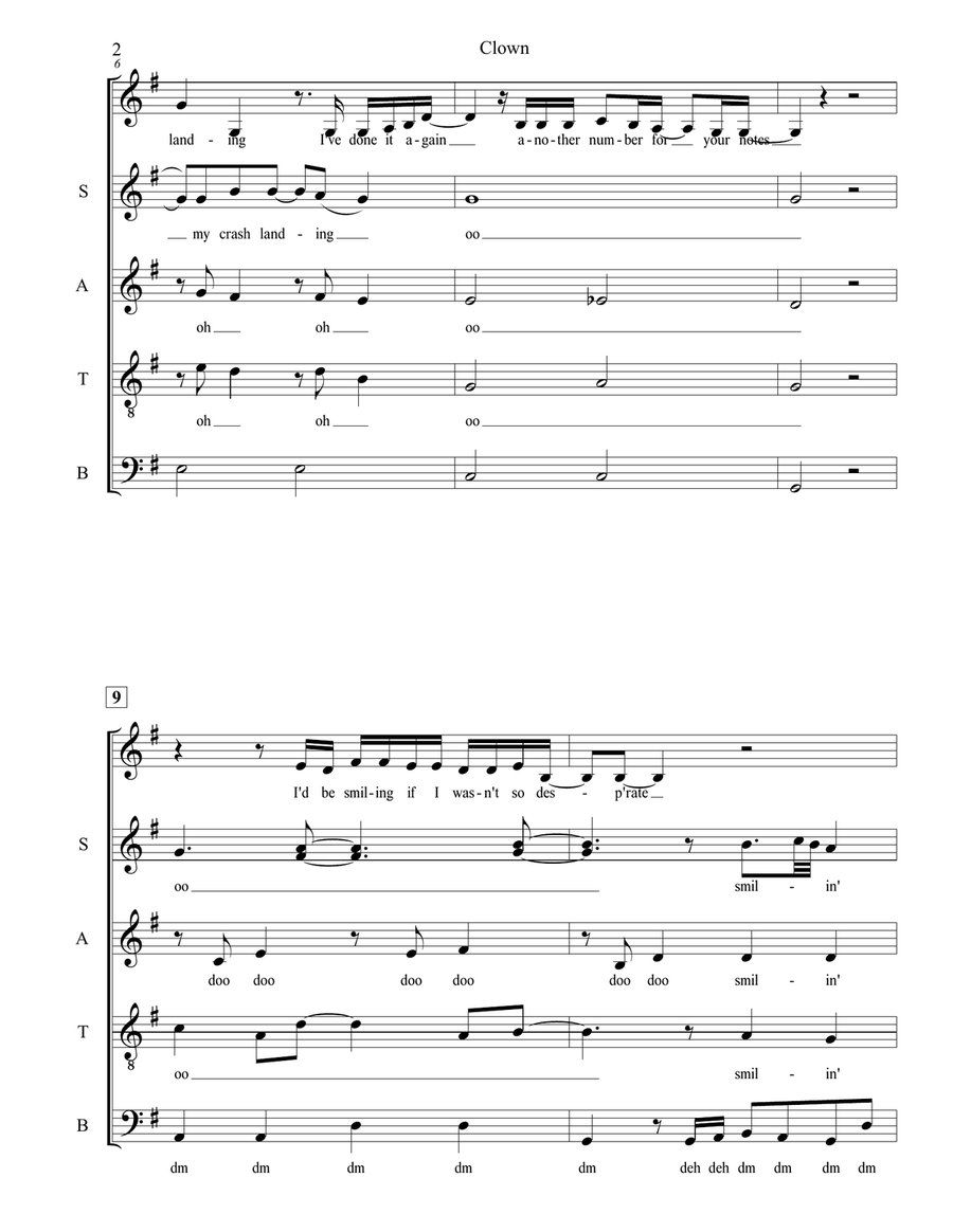 Clown 4-Part scores gallery preview page 2