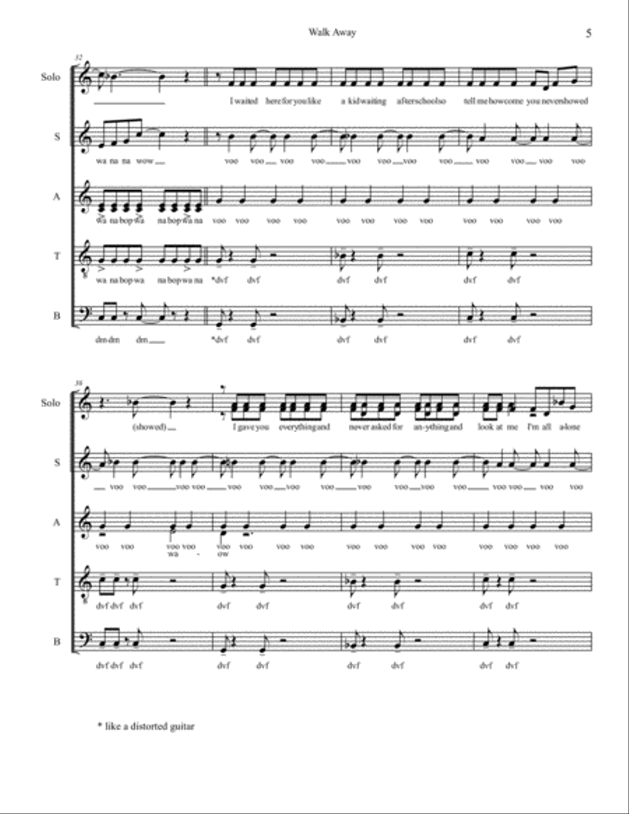 Walk Away 4-Part scores gallery preview page 5