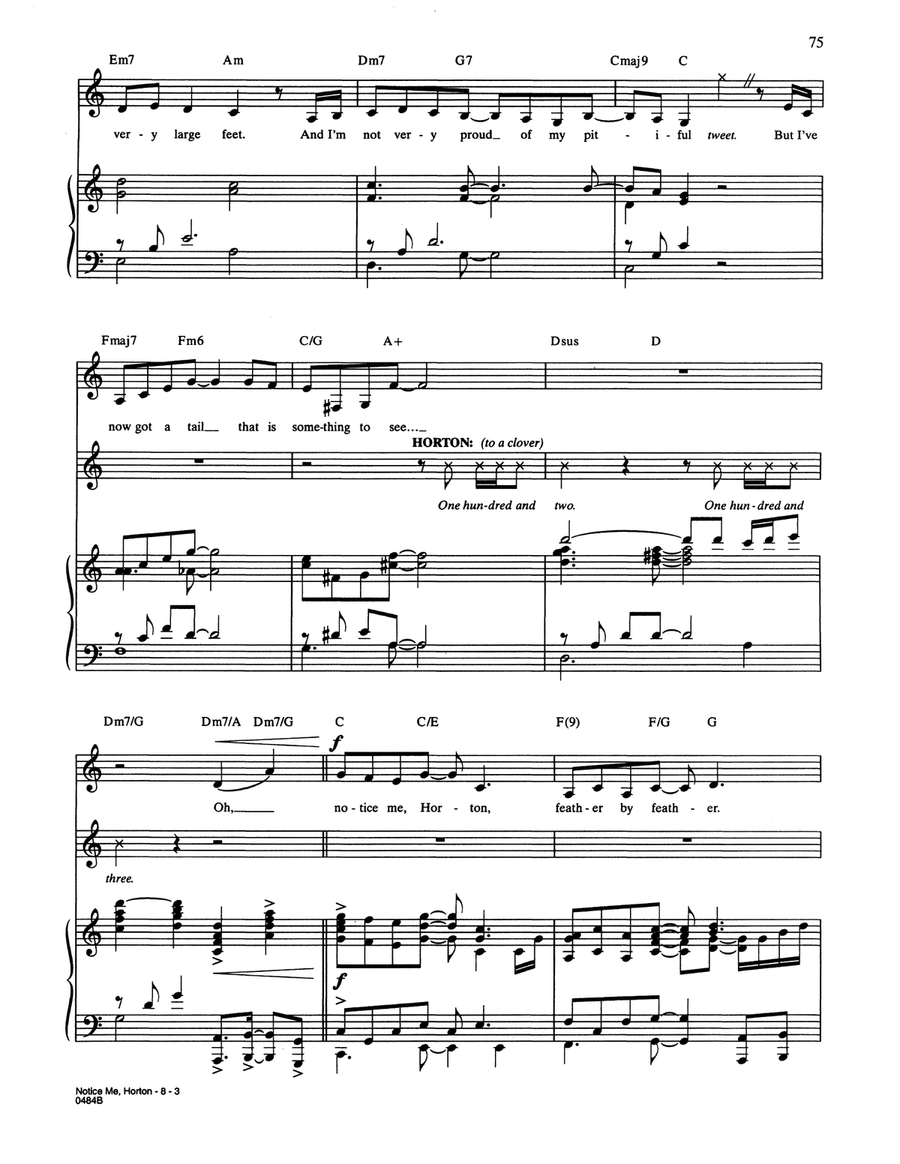 Notice Me, Horton (from Seussical The Musical) Piano, Vocal scores gallery preview page 3