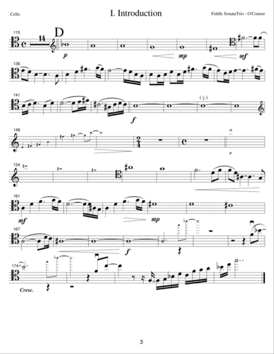 Fiddle Sonata Trio (cello part - pno, vln, cel) Piano Trio scores gallery preview page 6
