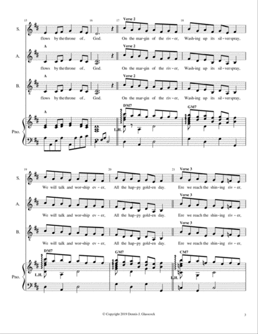 Shall We Gather at the River (SAB) 3-Part scores gallery preview page 3