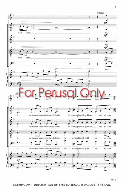 He Wishes for the Cloths of Heaven - SATB Octavo image number null