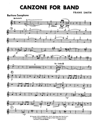 Canzone For Band - Baritone Sax