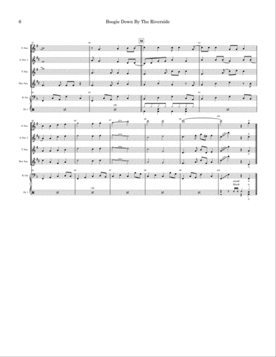 Boogie Down By The Riverside (Saxophone Quartet) Saxophone Quartet scores gallery preview page 6